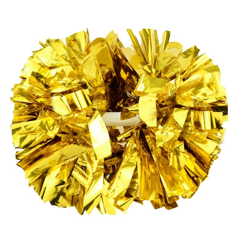 Hooshing 2PCS Gold Pom Poms Cheerleading with Baton Handle Cheering for Girls Team Spirit Sports Dance - Image 1